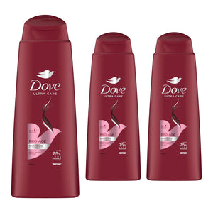 Dove Nourishing Shampoo Pro-Age for Brittle & Damaged Hair 400ml, 3 Pack