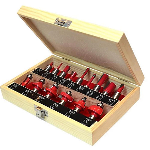 1/2in TCT Router Bit Set, 15 Piece