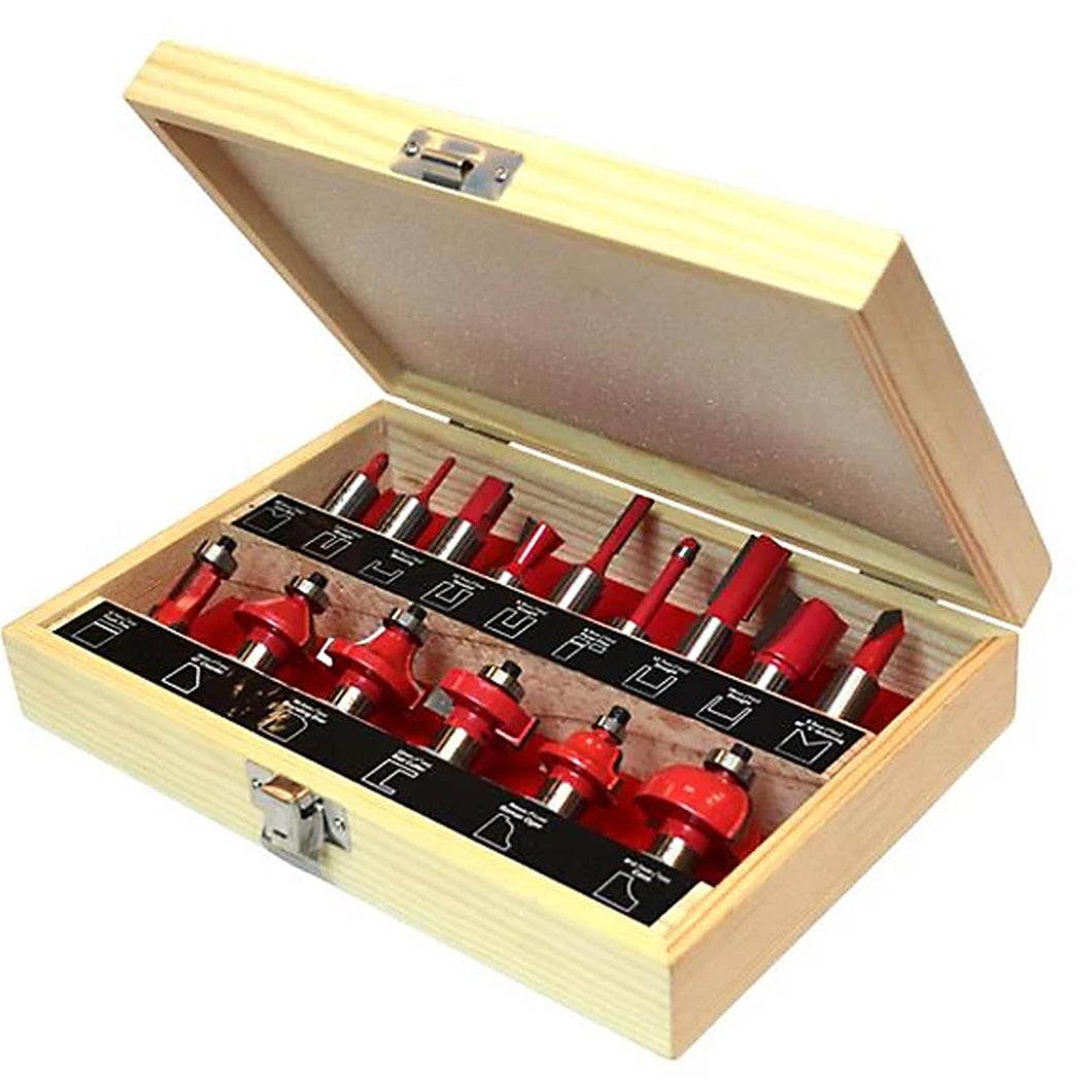 1/2in TCT Router Bit Set, 15 Piece