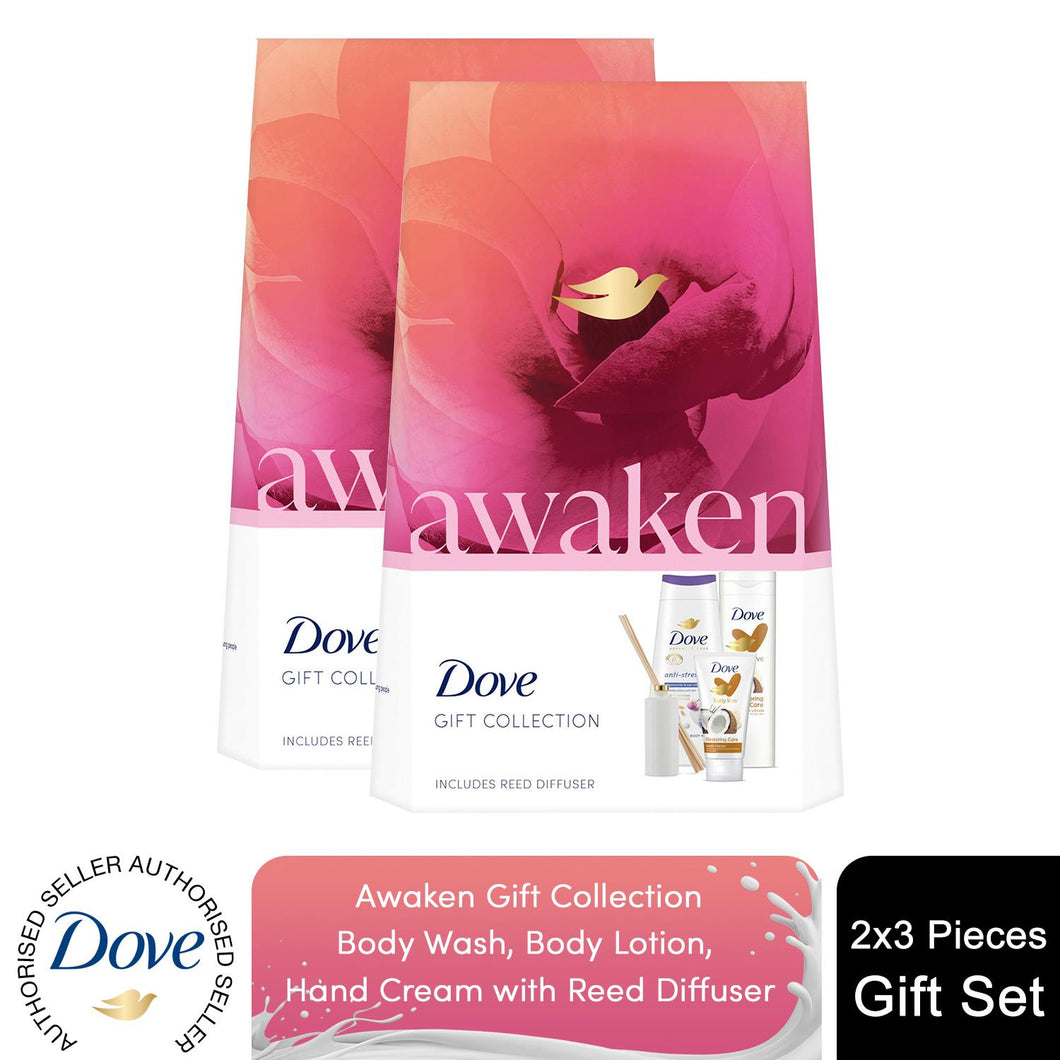 Dove Awaken Gift Collection 3 Pieces Gift Set for Her with Reed Diffuser
