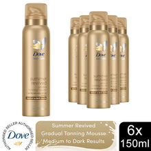 Load image into Gallery viewer, Dove Derma Spa Self Tan Body Mousse Summer Revived for Medium/Dark Skin, 6x150ml