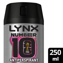 Load image into Gallery viewer, Lynx Limited FIFA No 10 Deodorant Anti-Perspirant Spray 72H Protection 250ml,6pk