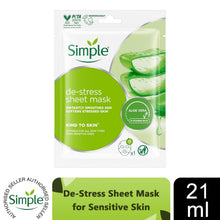 Load image into Gallery viewer, Simple Water Boost Daily Detox Sheet Mask Sensitive Skin 21ml