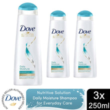 Load image into Gallery viewer, Dove Nutritive Solutions Shampoo Daily Moisture for Dry Hair 250ml, 3 Pack