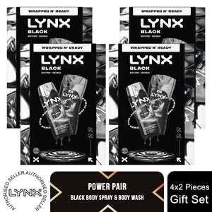 Lynx Black Gift Set for Men - Daily Grooming Duo with Fresh Scent & Skin Care