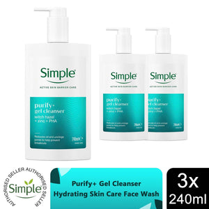 Simple Face Wash Cleanser Purify, Repair, Hydrate, Age Resist, Smooth+ Gel,240ml
