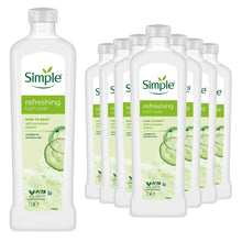 Load image into Gallery viewer, 12x Simple Kind to Skin Refreshing Bath Soak Cucumber Extract Sensitive Skin, 1L