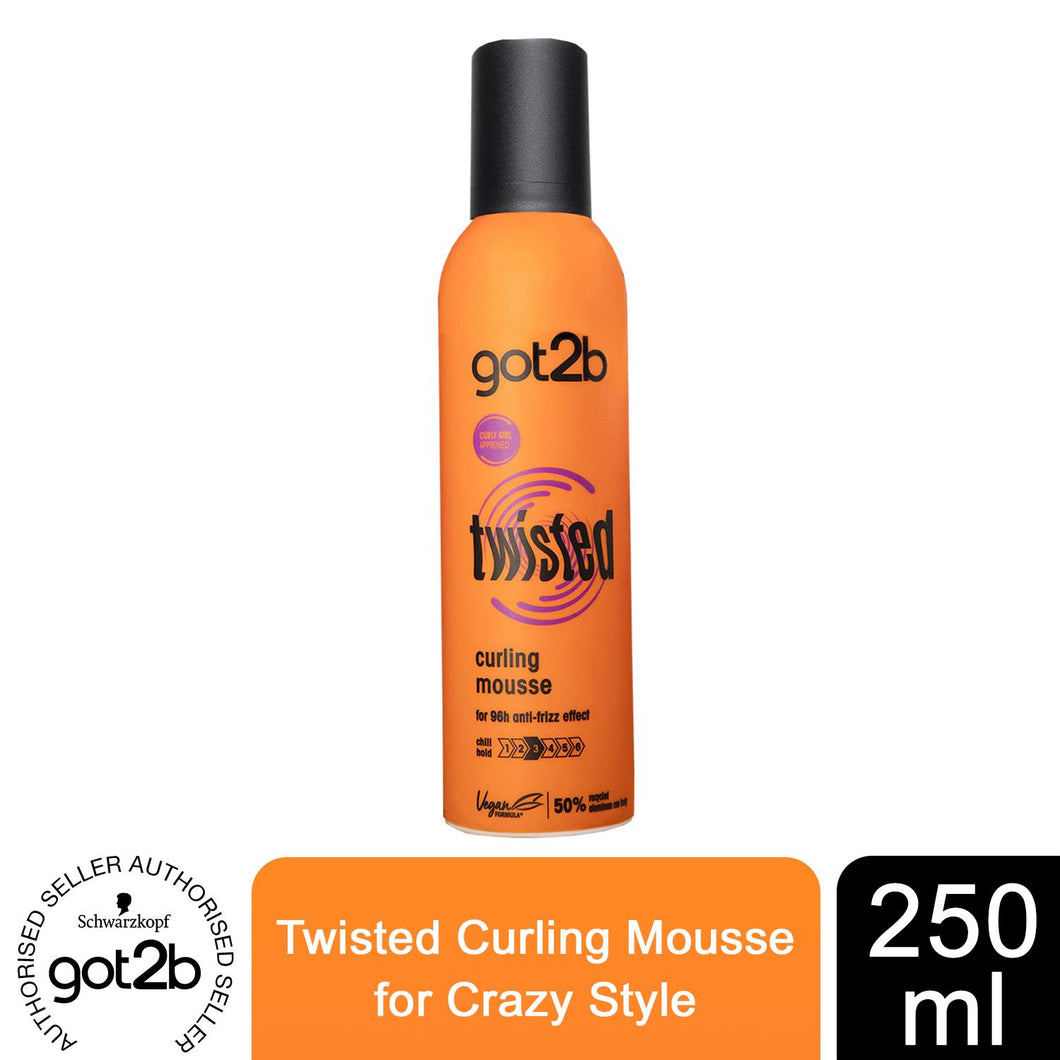 1pk, 2pk, 3pk or 6pk of 250ml Schwarzkopf got2b Twisted Curling Mousse