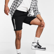 Load image into Gallery viewer, Jack &amp; Jones Jjiside Soft Black Sweat Shorts Mens Jersey Jogger Loungewear Size S