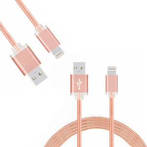 FX Braided iPhone USB Data Cable - 1m - Rose Gold