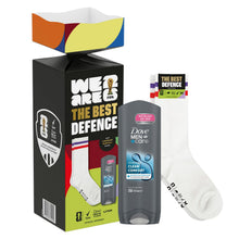 Load image into Gallery viewer, Dove Men+Care Best Defence Gift Set 3in1 Wash &amp; Socks Football Edition