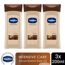 Load image into Gallery viewer, Vaseline Body Gel Oil Intensive Care Cocoa Radiant Pure Cocoa Butter 200ml, 3pk