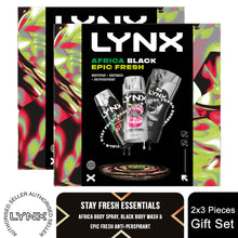 Load image into Gallery viewer, Lynx All Stars Gift Set, Africa Spray, Black Wash, Epic Fresh Deodorant Trio
