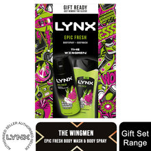 Load image into Gallery viewer, Lynx Epic Fresh THE WINGMEN Body Spray &amp; Body Wash Duo Gift Set for Him