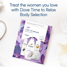 Load image into Gallery viewer, Dove Time to Relax Body Wash, Lotion Deo 3pcs Gift Set for Her with Shower Puff