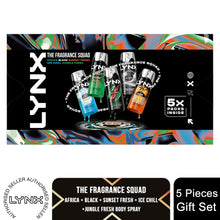 Load image into Gallery viewer, Lynx Fragrance Squad Gift Set 5 Body Sprays Long-Lasting, Fresh, Daily Scent Kit