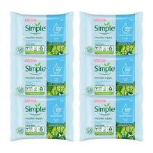 Load image into Gallery viewer, Simple Biodegradable Micellar Wipes with Glycerin &amp; Pro-Vitamin B5, 6 Pack