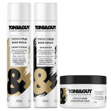 Load image into Gallery viewer, Toni&amp;Guy StrengthPlex Bond Repair Shampoo &amp; Conditioner 250ml with Mask 285ml