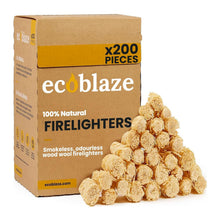 Load image into Gallery viewer, Ecoblaze Natural Firelighters (Box of 200) Wood Wool for Pizza Oven &amp; Fire Pits