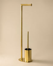 Load image into Gallery viewer, COSMIC Architect Sp Base Toilet Roll Holder with Gold Brush, Free Standing