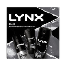 Load image into Gallery viewer, Lynx Black Body Wash, Body Spray &amp; Anti-Perspirant 3pcs Gift Set for Him
