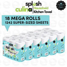 Load image into Gallery viewer, Splesh Culina Kitchen Towel 3 Ply Ultra Absorbent Household XL Roll, 18 Rolls
