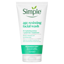 Load image into Gallery viewer, 2x of 150ml Simple Regeneration Age Resisting Facial Wash with GreenTea Goodness