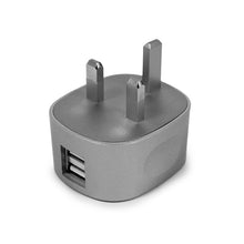 Load image into Gallery viewer, FX Dual USB Mains Charger Plug (UK) For SmartPhones &amp; Tablets - Silver