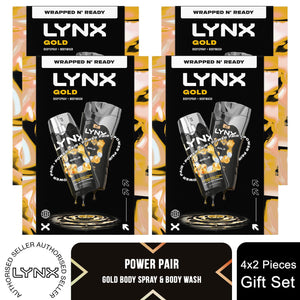 Lynx Gold Duo Gift Set , Body Wash and Deodorant with Oud and Vanilla Scent