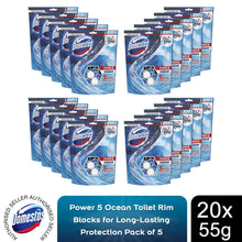 Load image into Gallery viewer, 20x Domestos Power5 Ocean ToiletRimBlocks for LongLasting Protection 55g,Pk of 5