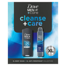 Load image into Gallery viewer, Dove Men+Care Gift Set Cleanse+Care XL Duo - Bodywash 400ml &amp; Spray 200ml
