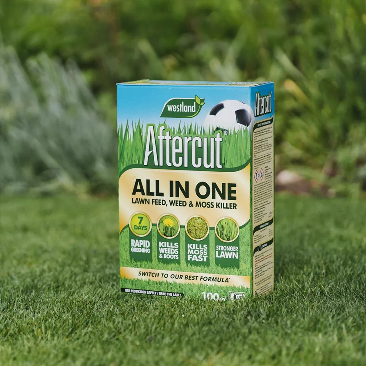 Aftercut All In One Lawn Feed, Weed & Moss Killer Large Box, 350sqm Ba