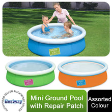 Load image into Gallery viewer, Bestway Mini Ground Pool for Kids with Repair Patch, 152x38cm, Colour may vary