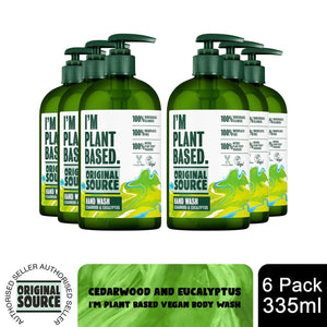 Original Source Hand Wash I'm Plant Based Cedarwood and Eucalyptus 335ml, 6 Pack