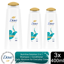 Load image into Gallery viewer, Dove Nutritive Solutions Daily Moisture 2in1 Shampoo &amp; Conditioner 400ml ,3pk