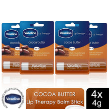 Load image into Gallery viewer, Vaseline Lip Balm Stick Cocoa Butter 4g 4 Pack Lip Therapy Moisturising Lip Care