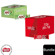 Load image into Gallery viewer, Nestle Chocolate Bar, Aero Peppermint 24x36g &amp; KitKat 2 Finger 72x20.7g