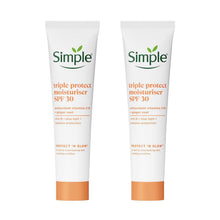Load image into Gallery viewer, Simple Triple Protection Moisturiser SPF 30 40ml Twin Pack
