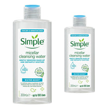 Load image into Gallery viewer, Simple Micellar Cleansing Water Hydrating Makeup Remover, 200ml or 400ml