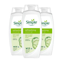 Load image into Gallery viewer, Simple Kind to Skin Refreshing Shower Gel 450ml, 3 Pack
