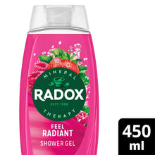 Load image into Gallery viewer, Radox Mineral Therapy Feel Radiant Shower Gel Revitalising Body Wash 450ml, 6pk