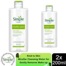 Load image into Gallery viewer, Simple Micellar Cleansing Water Hydrating Makeup Remover, 200ml or 400ml