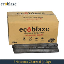 Load image into Gallery viewer, Ecoblaze Briquettes Charcoal 10kg Restaurant Grade for Pizza Oven, BBQ &amp; Firepit