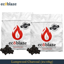 Load image into Gallery viewer, Ecoblaze Lumpwood Charcoal 20kg Bag Restaurant Grade with Minimum 70% of Carbon