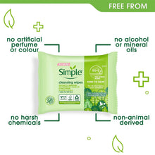 Load image into Gallery viewer, Simple Kind to Skin Double Sided Cleansing Biodegradable Facial Wipes, 25pcs