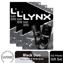 Load image into Gallery viewer, Lynx Black Body Wash 225ml &amp; Body Spray 150ml 2Pcs Gift Set for Him