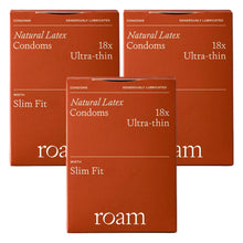 Load image into Gallery viewer, Roam Ultra-Thin Condoms for Safer Sex &amp; Contraception - Slim Fit, 54 Pack