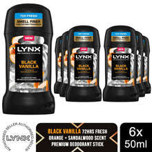 Load image into Gallery viewer, Lynx Deodorant Stick Black Vanilla with 72Hrs Freshness 50ml, 6 Pack
