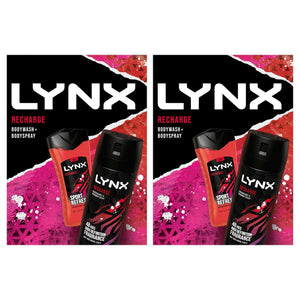 Lynx Recharge Sport Refresh Body Wash and Body Spray 2pcs Gift Set for Him