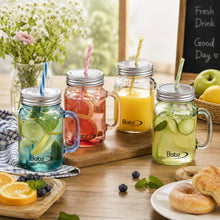 Load image into Gallery viewer, 16x 560ml Mason Jars Drinking Glasses Assorted Colours Lid Storage Jars